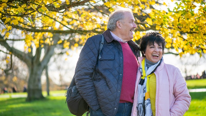 Man and woman in park